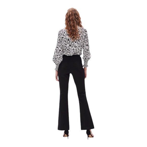 Diane Von Furstenberg Womens Black Flare Pants Size 4 Polyester & Triacetate EUC - Picture 9 of 10